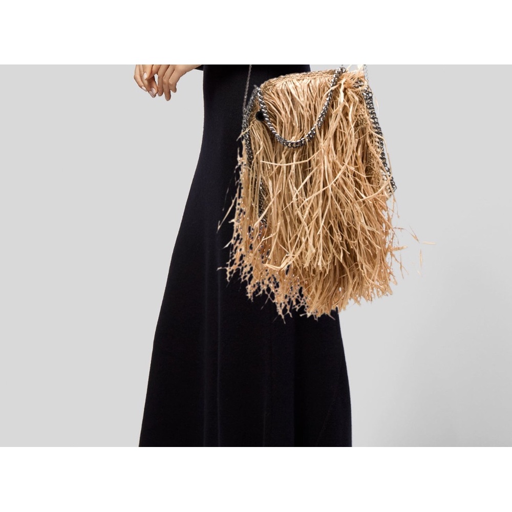 ❌SOLD❌ Stella McCartney Falabella woven long fringe raffia tote